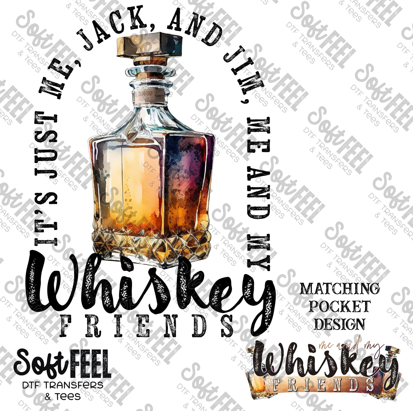 Whiskey - Vintage Country Western - Direct To Film Transfer / DTF - Heat Press Clothing Transfer