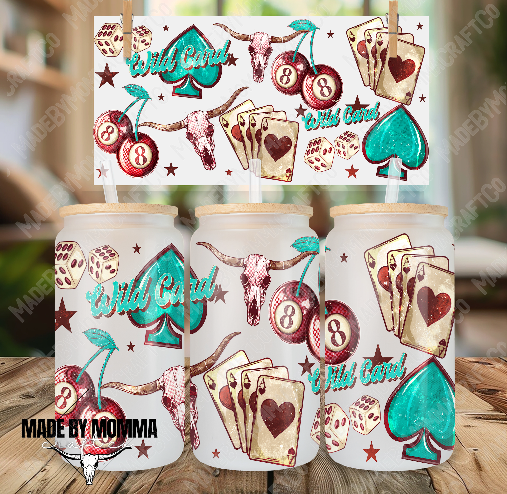 Wild Card Western 16oz UV DTF or Sublimation Wrap