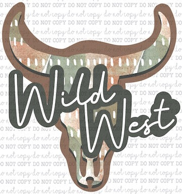 Wild West Skull - Country Western - Cheat Clear Waterslide™ or White Cast Sticker