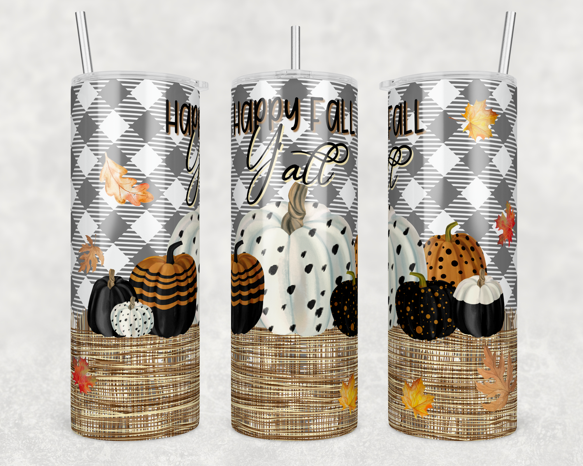 Fall Y&#39;all - Sublimation or Waterslide Wrap - 20oz and 30oz