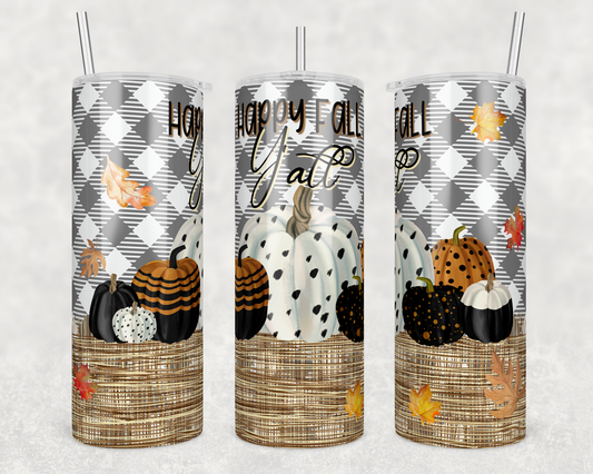 Fall Y'all - Sublimation or Waterslide Wrap - 20oz and 30oz