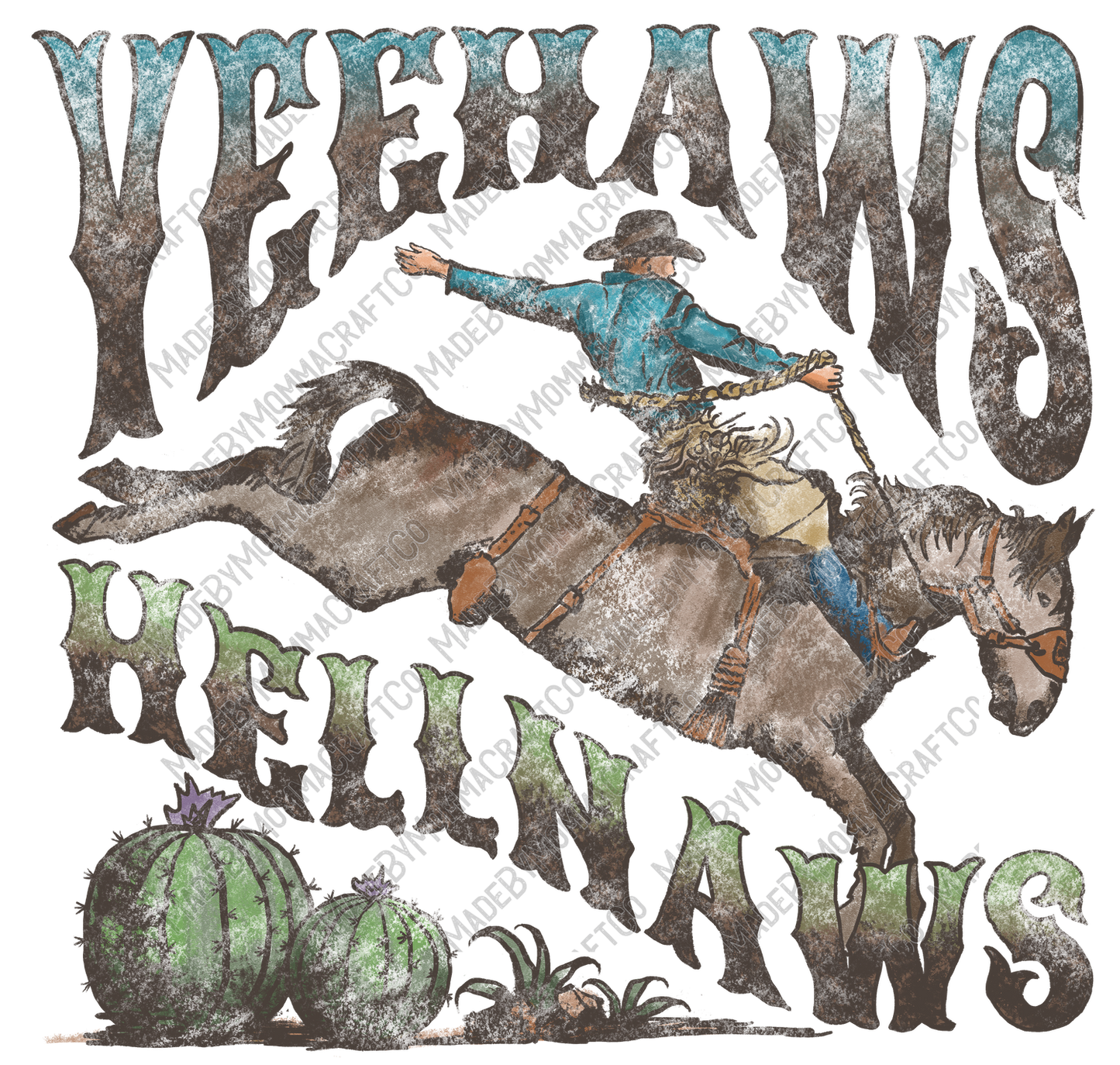 Yeehaws and Hellnaws - Vintage Western - Cheat Clear Waterslide™ or White Cast Sticker