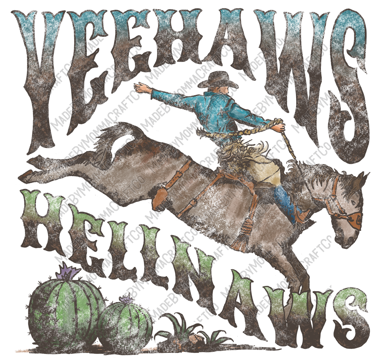Yeehaws and Hellnaws - Vintage Western - Cheat Clear Waterslide™ or White Cast Sticker