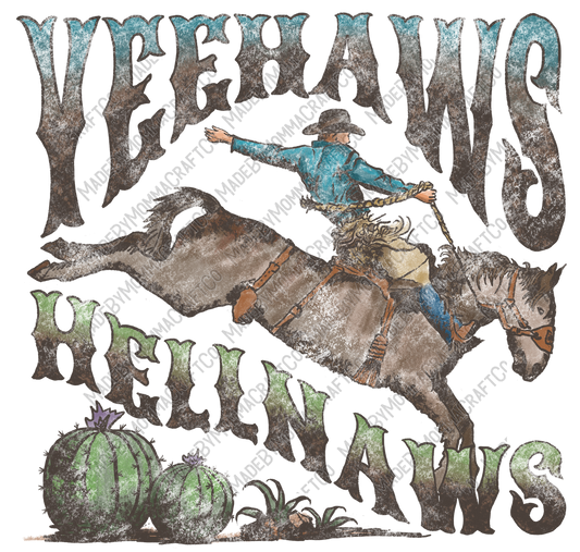 Yeehaws and Hellnaws - Vintage Western - Cheat Clear Waterslide™ or White Cast Sticker