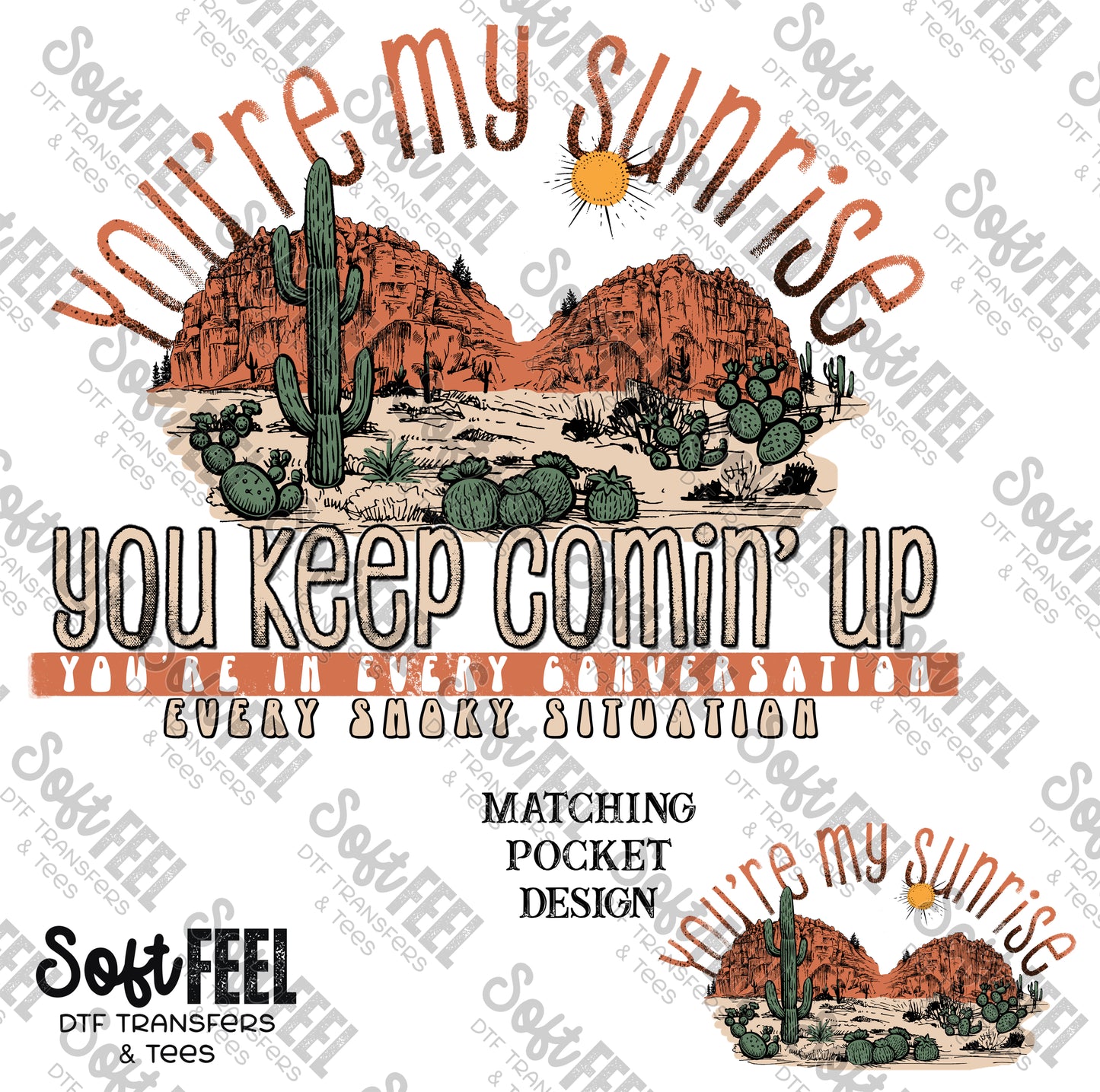 Sunrise - Vintage Country Western - Direct To Film Transfer / DTF - Heat Press Clothing Transfer