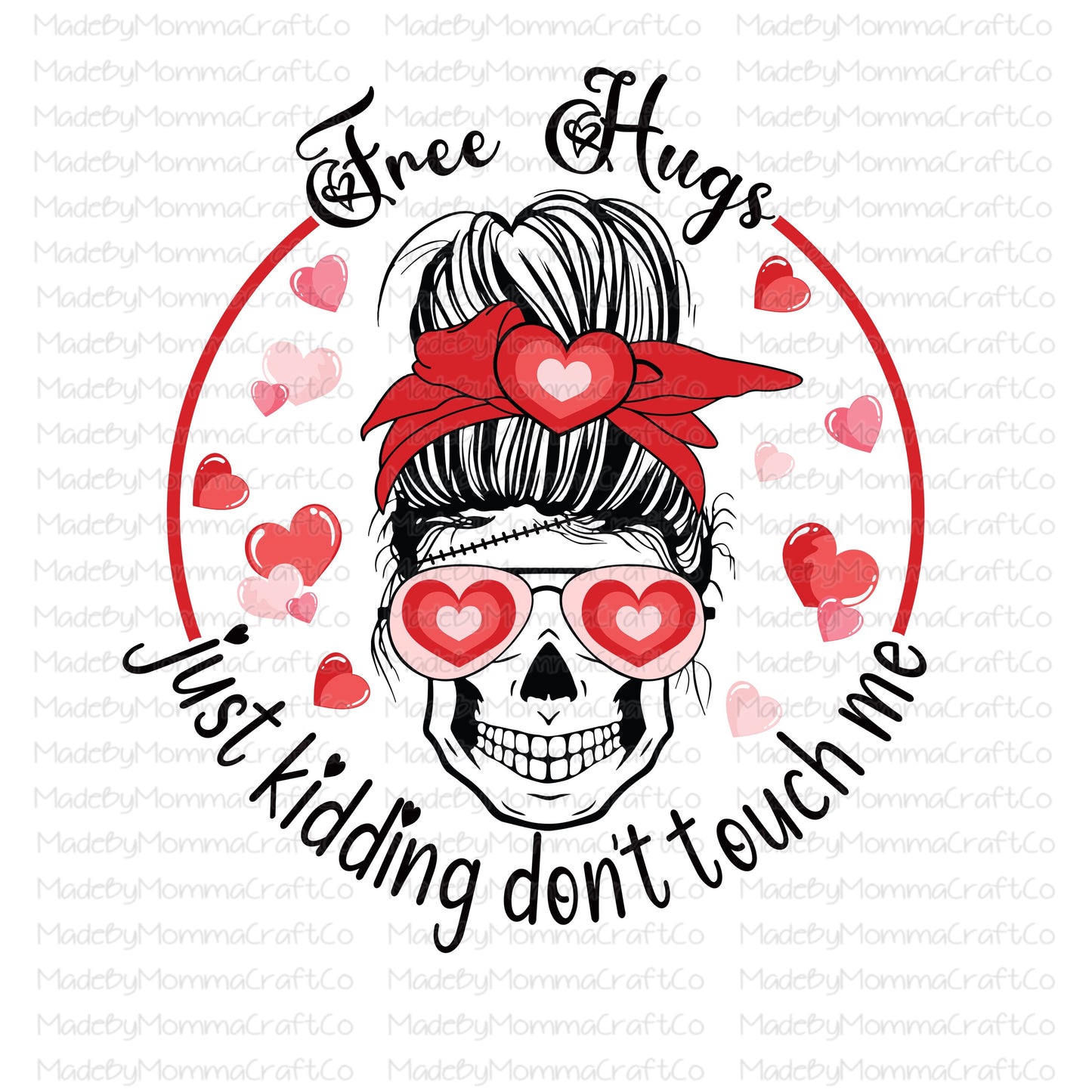 Free Hugs JK valentines - Cheat Clear Waterslide™ or White Cast Sticker