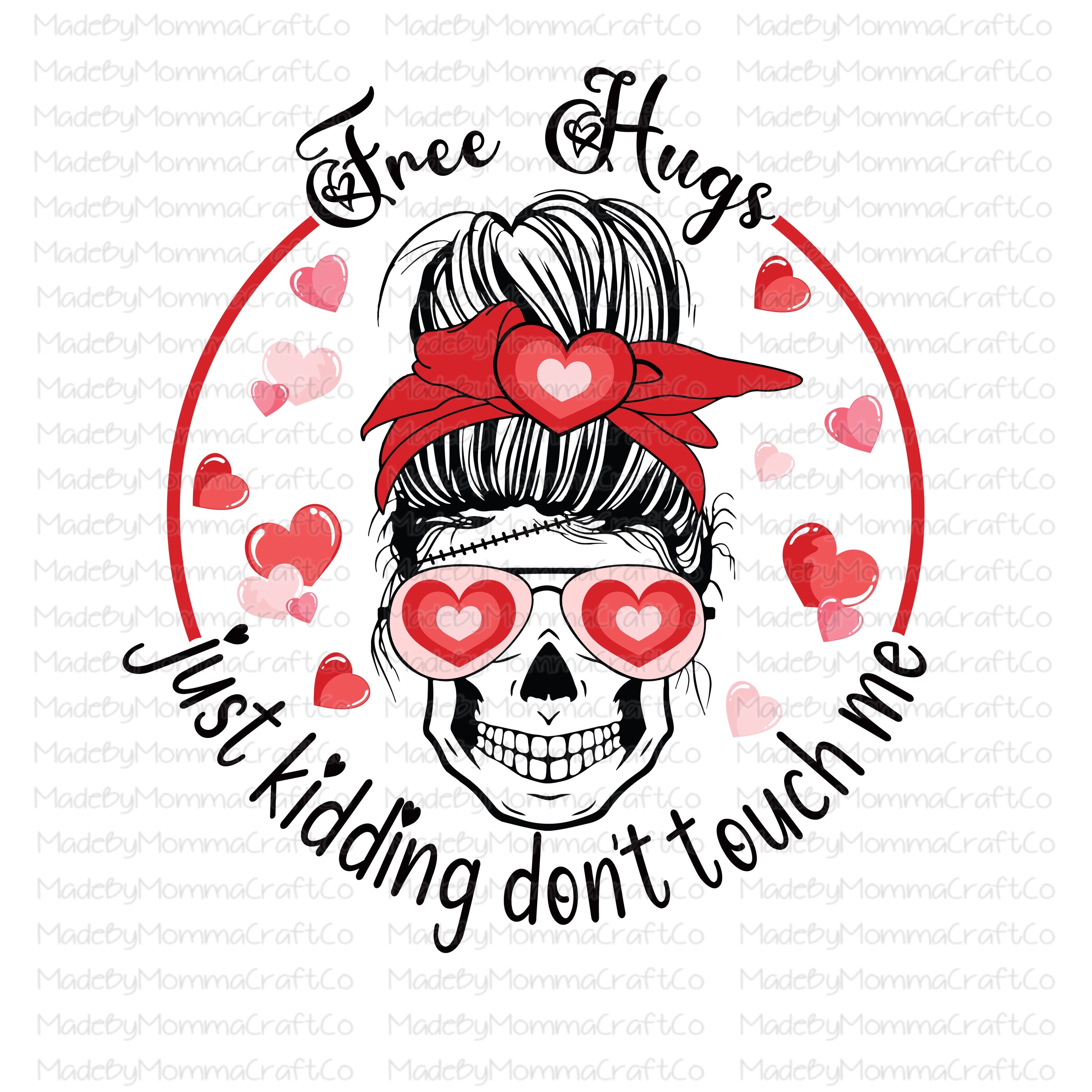 Free Hugs JK valentines - Cheat Clear Waterslide™ or White Cast Sticker