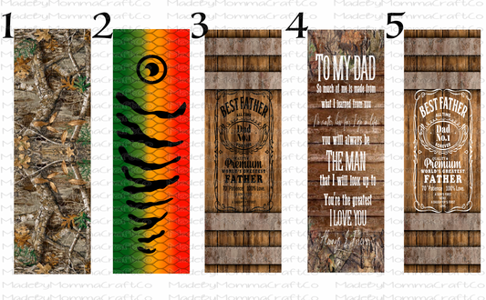 Camo Barrel Fathers Day Manly Pen Wraps- Printed Waterslide or Digital Download Bundle