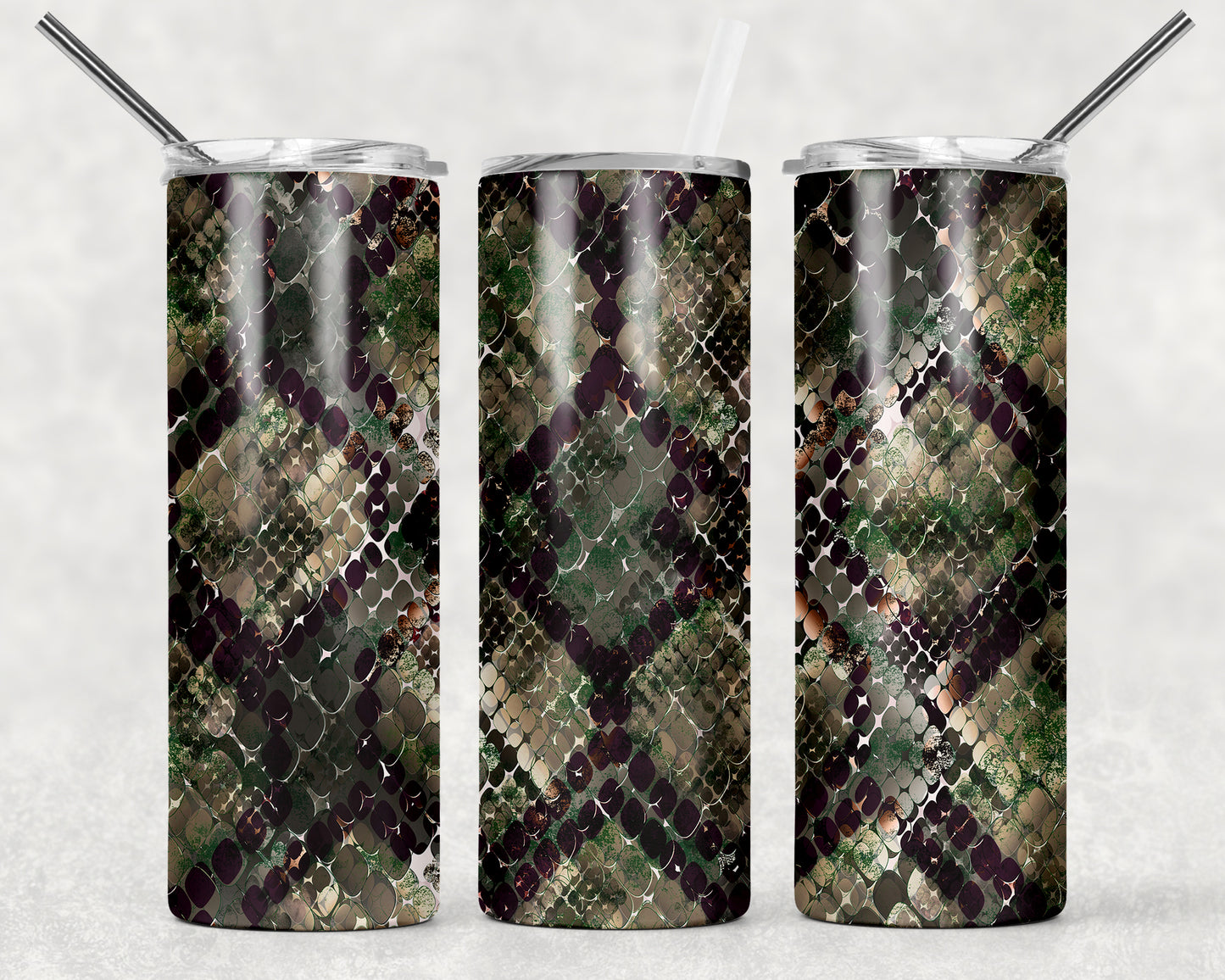 Camo Snakeskin Sublimation Tumbler Wrap - Or Clear Waterslide Wrap