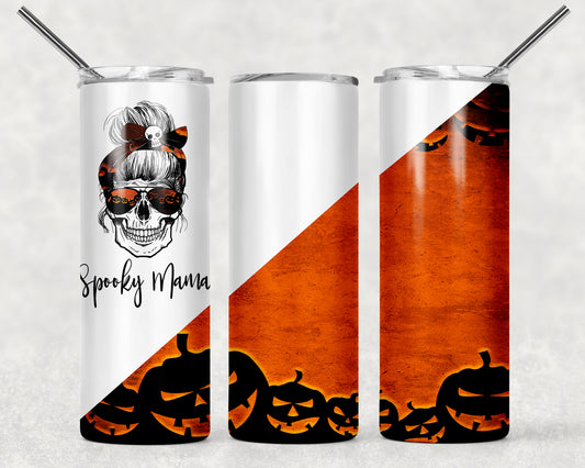 Spooky Mama Halloween Sublimation Tumbler Wrap - Or Clear Waterslide Wrap