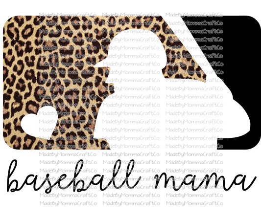 Baseball Mama Leopard - Cheat Clear Waterslide™ or White Cast Sticker