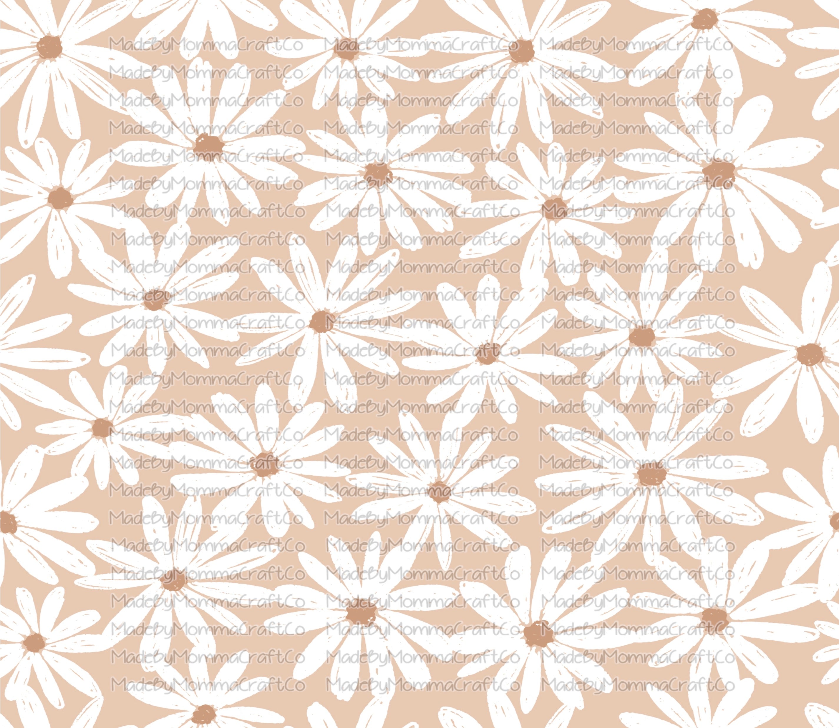 Floral Tan Sublimation or Waterslide Wrap - 20oz and 30oz