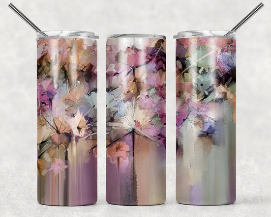 Abstract Floral Sublimation Tumbler Wrap - Or Clear Waterslide Wrap