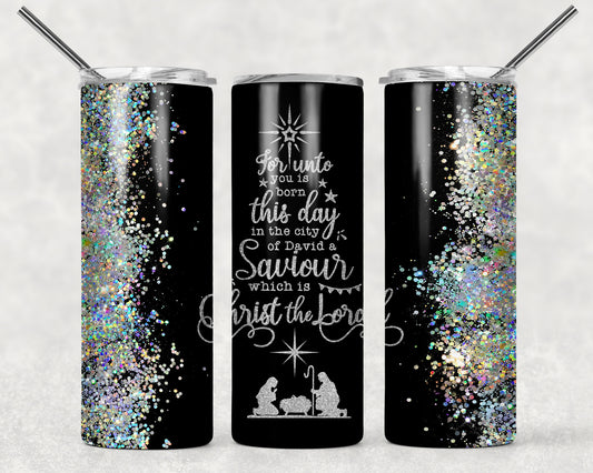 Christian Christ The Lord Glitter Sublimation Tumbler Wrap - Or Clear Waterslide Wrap