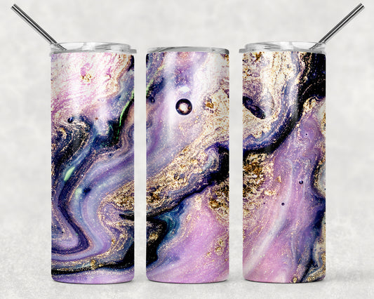 Purple Marble Sublimation Tumbler Wrap - Or Clear Waterslide Wrap