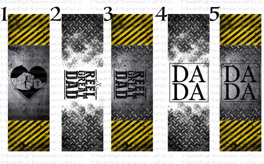 DADA Construction Diamond Plate Fathers Day Pen wraps - Printed Waterslide or Digital Download Bundle