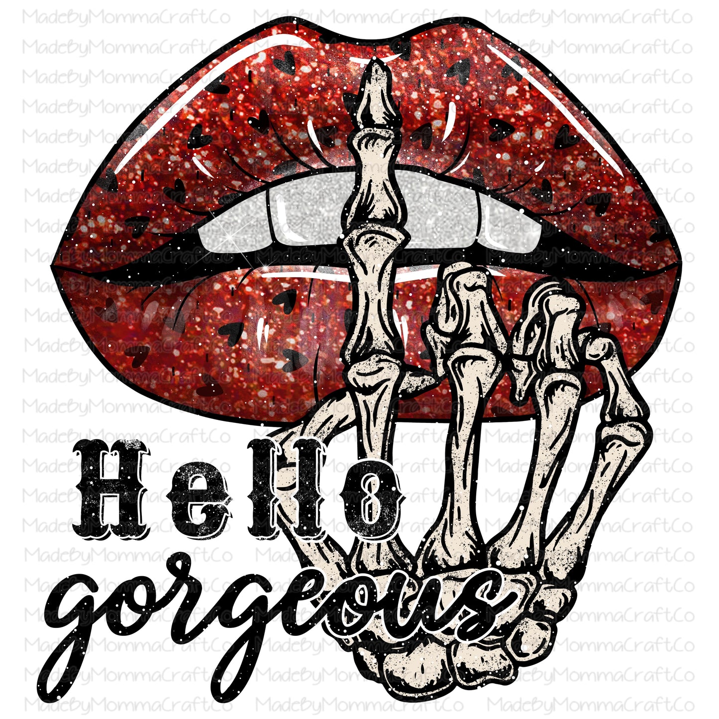 Hello Gorgeous Lips valentines - Cheat Clear Waterslide™ or White Cast Sticker