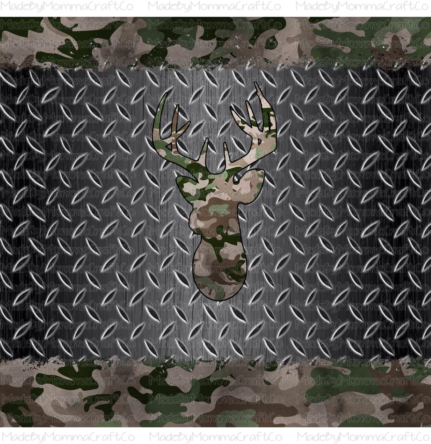 Camo Diamond Plate Buck Manly - Sublimation Or Clear Waterslide Wrap