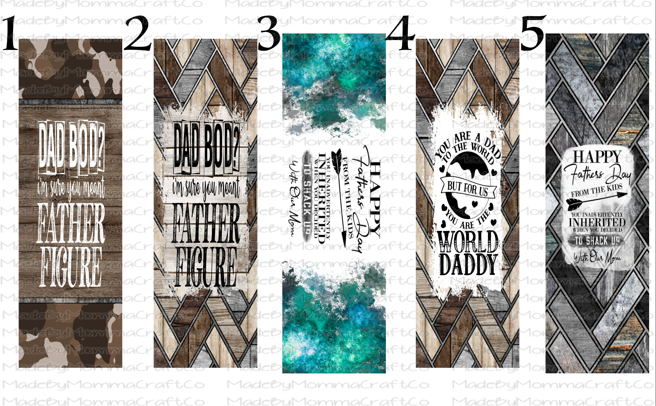 Dad Humor &amp; Fathers Day Pen wraps - Printed Waterslide or Digital Download Bundle