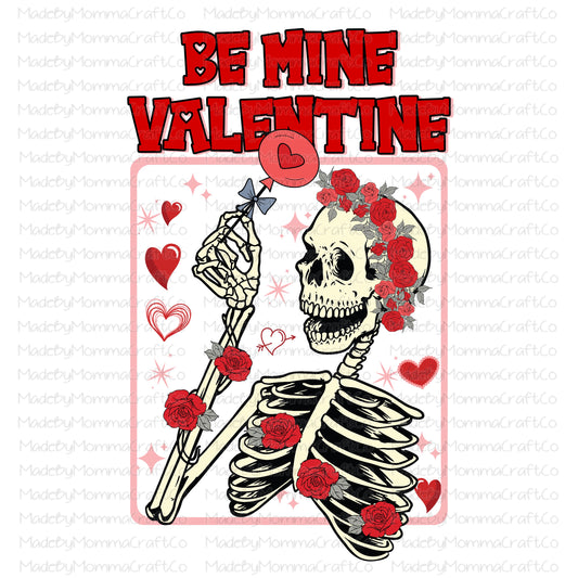 Be Mine Skeleton valentines - Cheat Clear Waterslide™ or White Cast Sticker