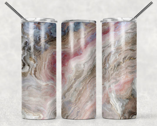 Earth Tone Marble Sublimation Tumbler Wrap - Or Clear Waterslide Wrap