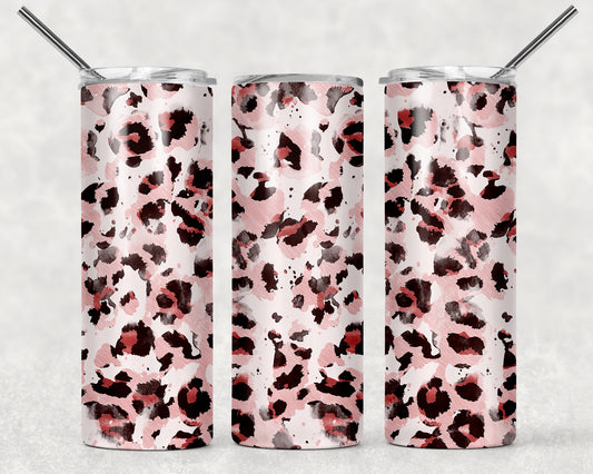 Abstract Pink Leopard Sublimation Tumbler Wrap - Or Clear Waterslide Wrap