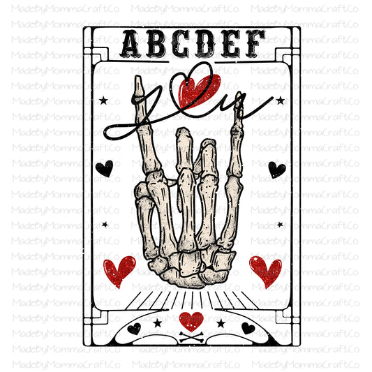 ABCDEF YOU Skeleton valentines - Cheat Clear Waterslide™ or White Cast Sticker