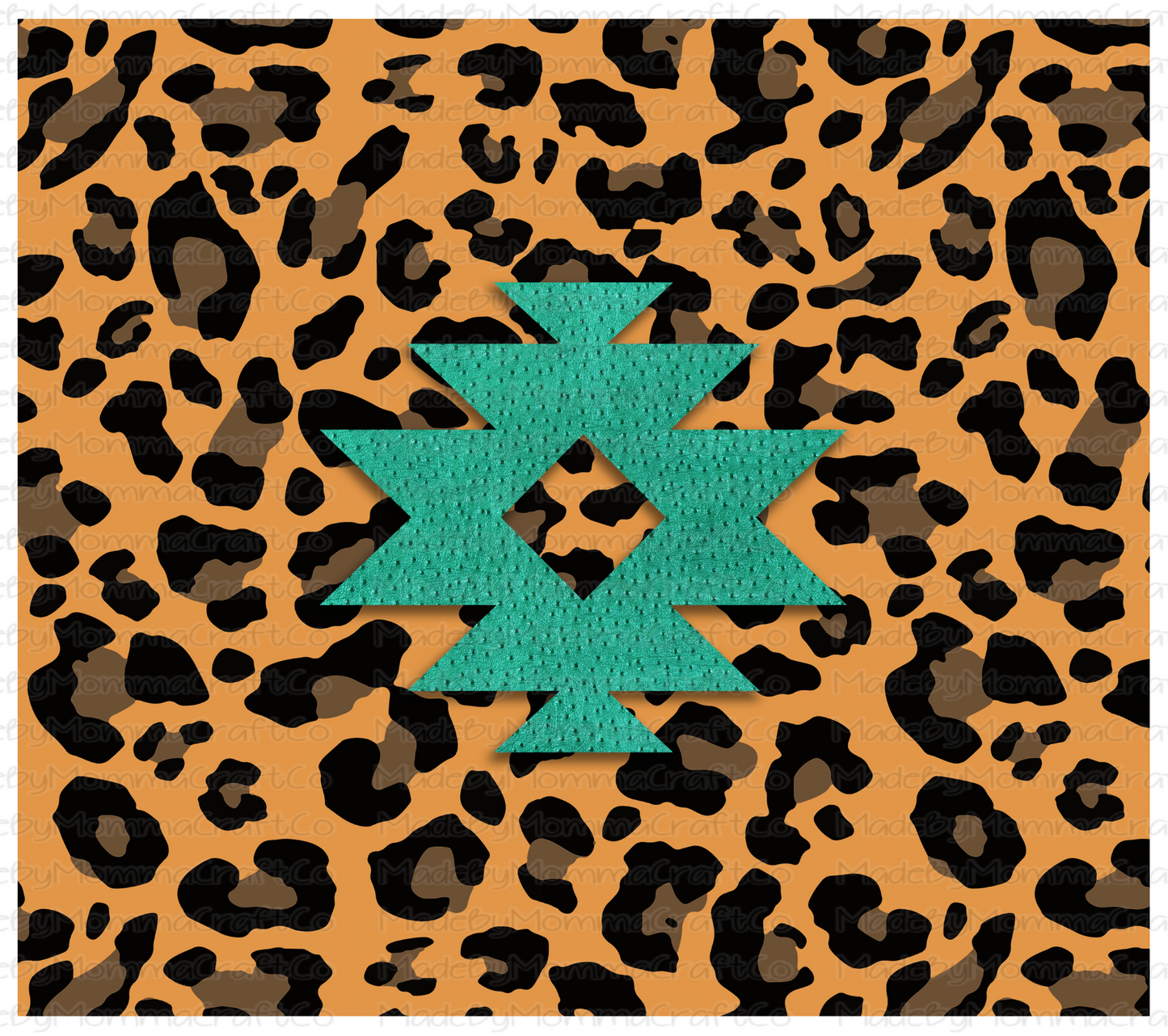 Leopard Turquois Sublimation Tumbler Wrap - Or Clear Waterslide Wrap