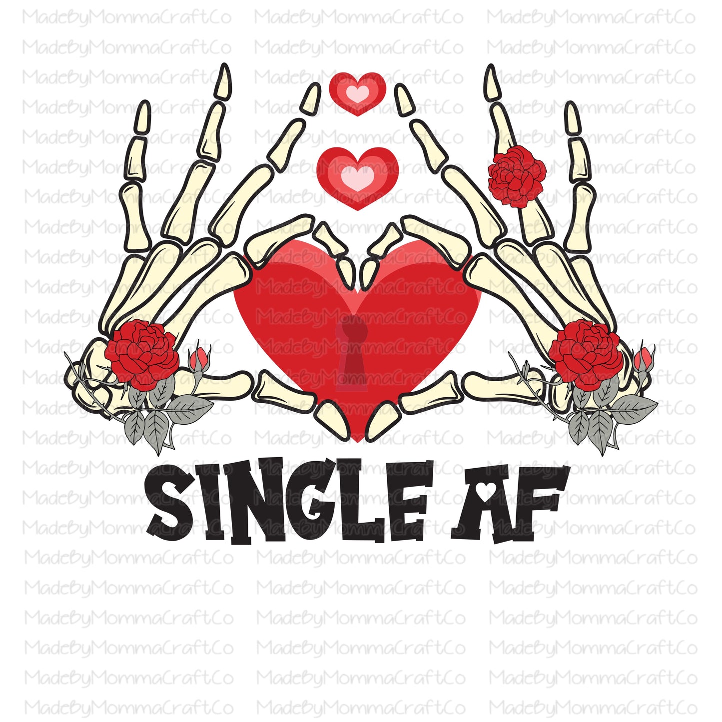 Single AF valentines - Cheat Clear Waterslide™ or White Cast Sticker