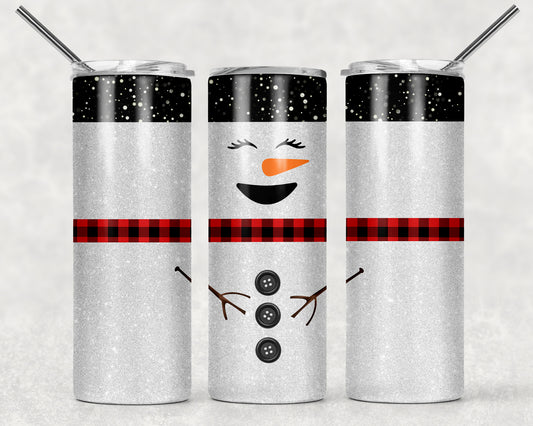 Snowman Plaid Sublimation Tumbler Wrap - Or Clear Waterslide Wrap