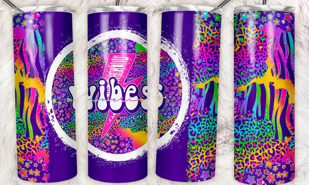 90&#39;s Vibes Colorful Sublimation or Waterslide Wrap - 20oz and 30oz