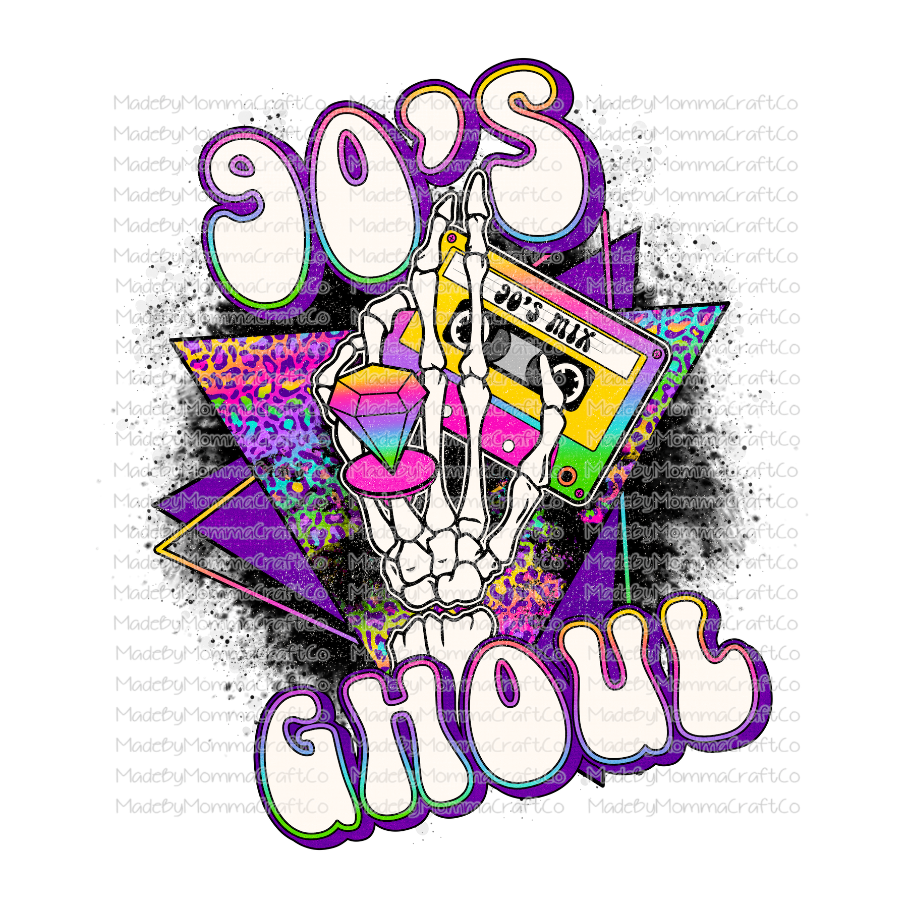 90&#39;s Ghoul Halloween Retro -Cheat Clear Waterslide™ or White Cast Sticker