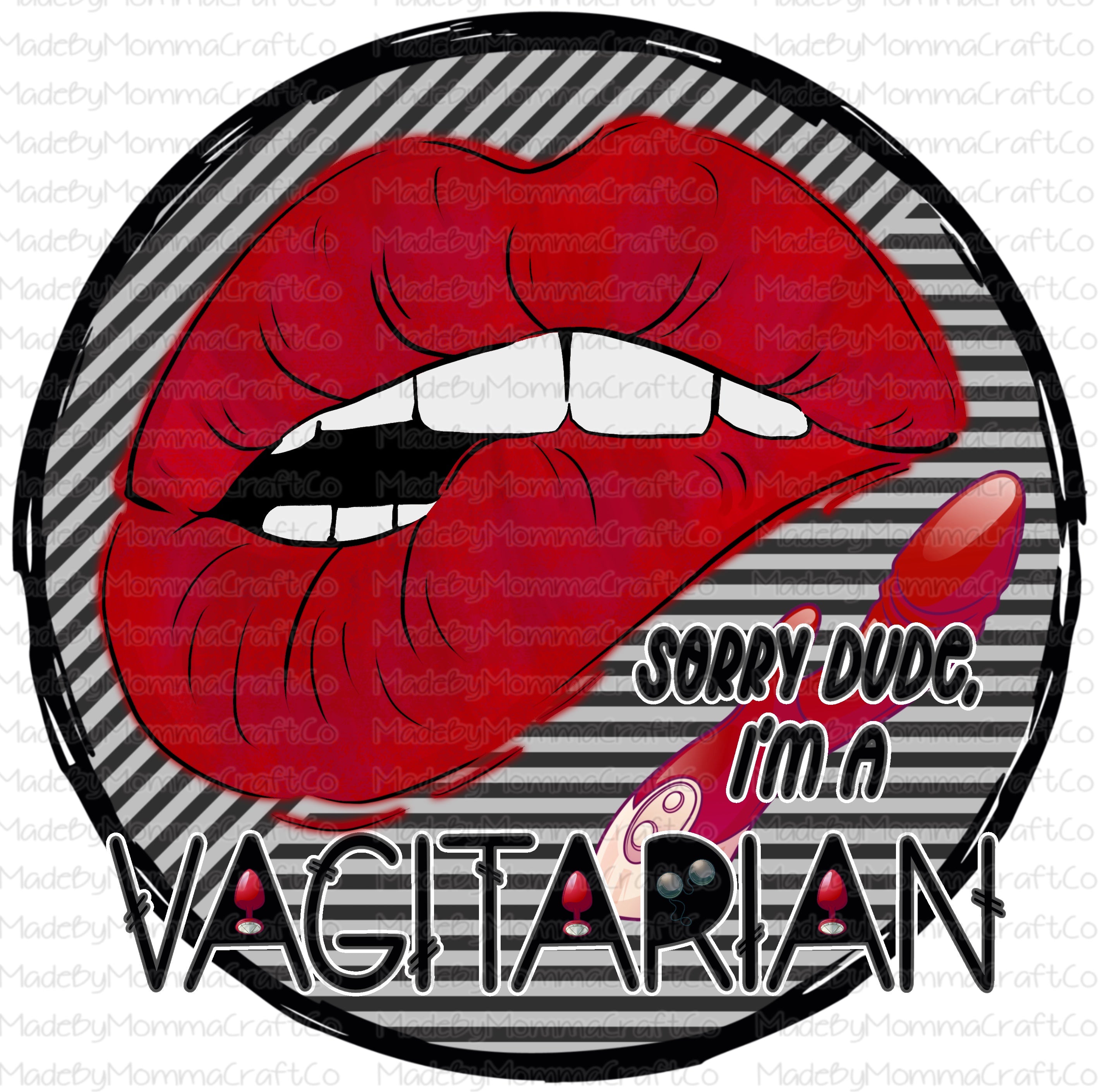 Vagitarian Lesbian Lips - Waterslide Decal or Digital Download