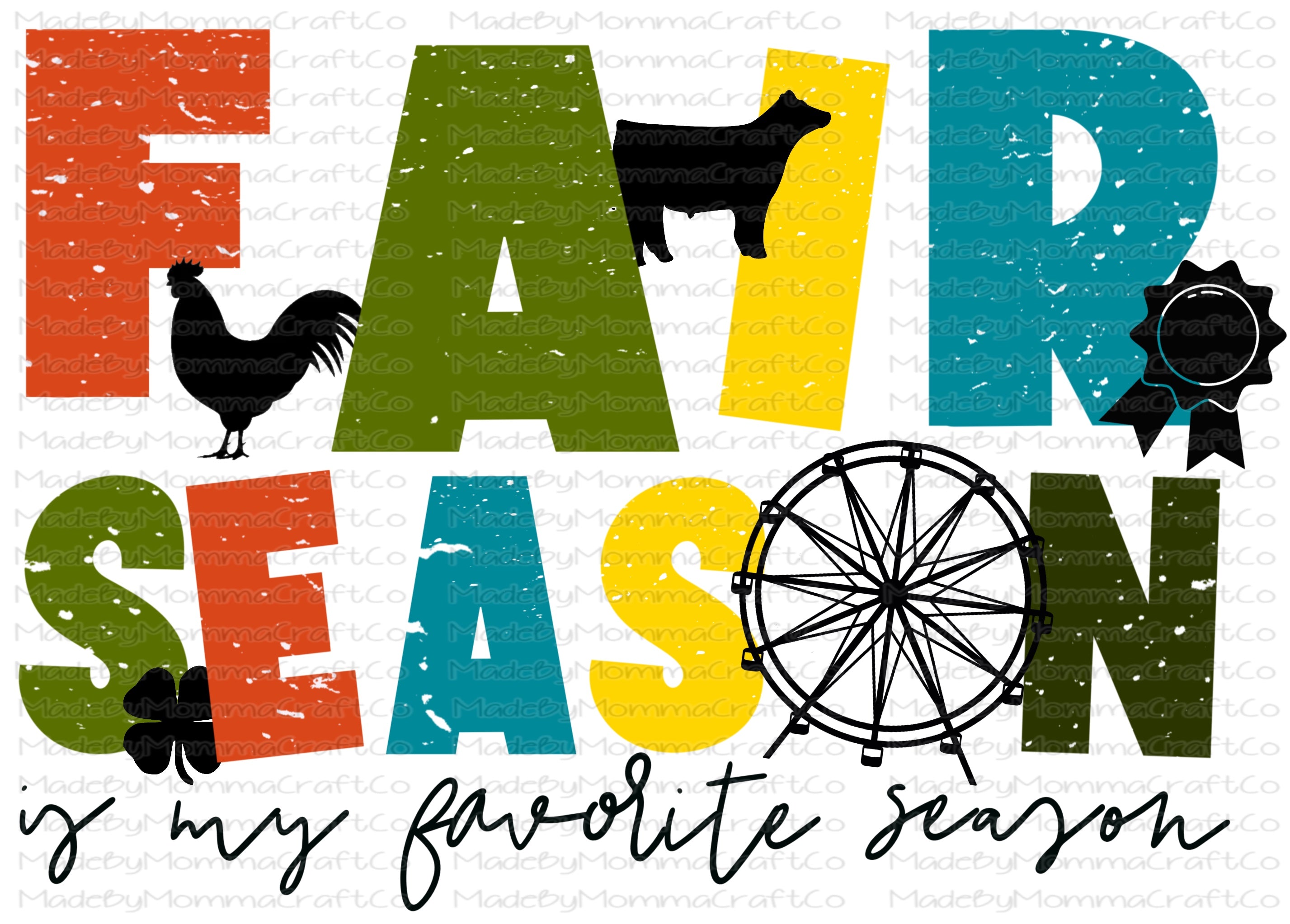 Fair season county fair  - Cheat Clear Waterslide Decal or Digital Download