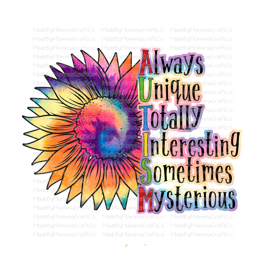 Unique Tie Dye Sunflower Motivational - Cheat Clear Waterslide™ or White Cast Sticker