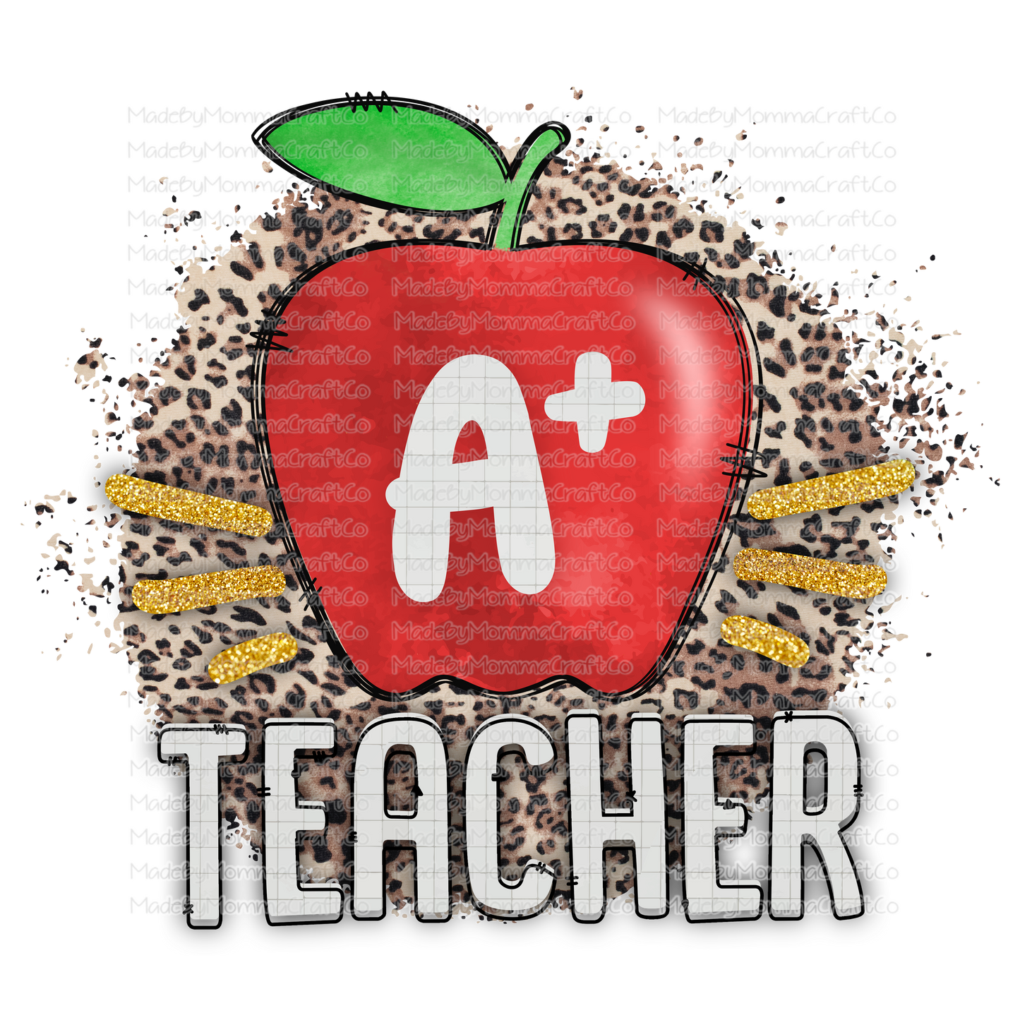 A Plus Teacher Apple - Cheat Clear Waterslide™ or White Cast Sticker