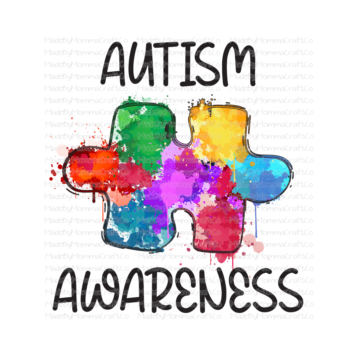 Autism Awareness Puzzle - Cheat Clear Waterslide™ or White Cast Sticker