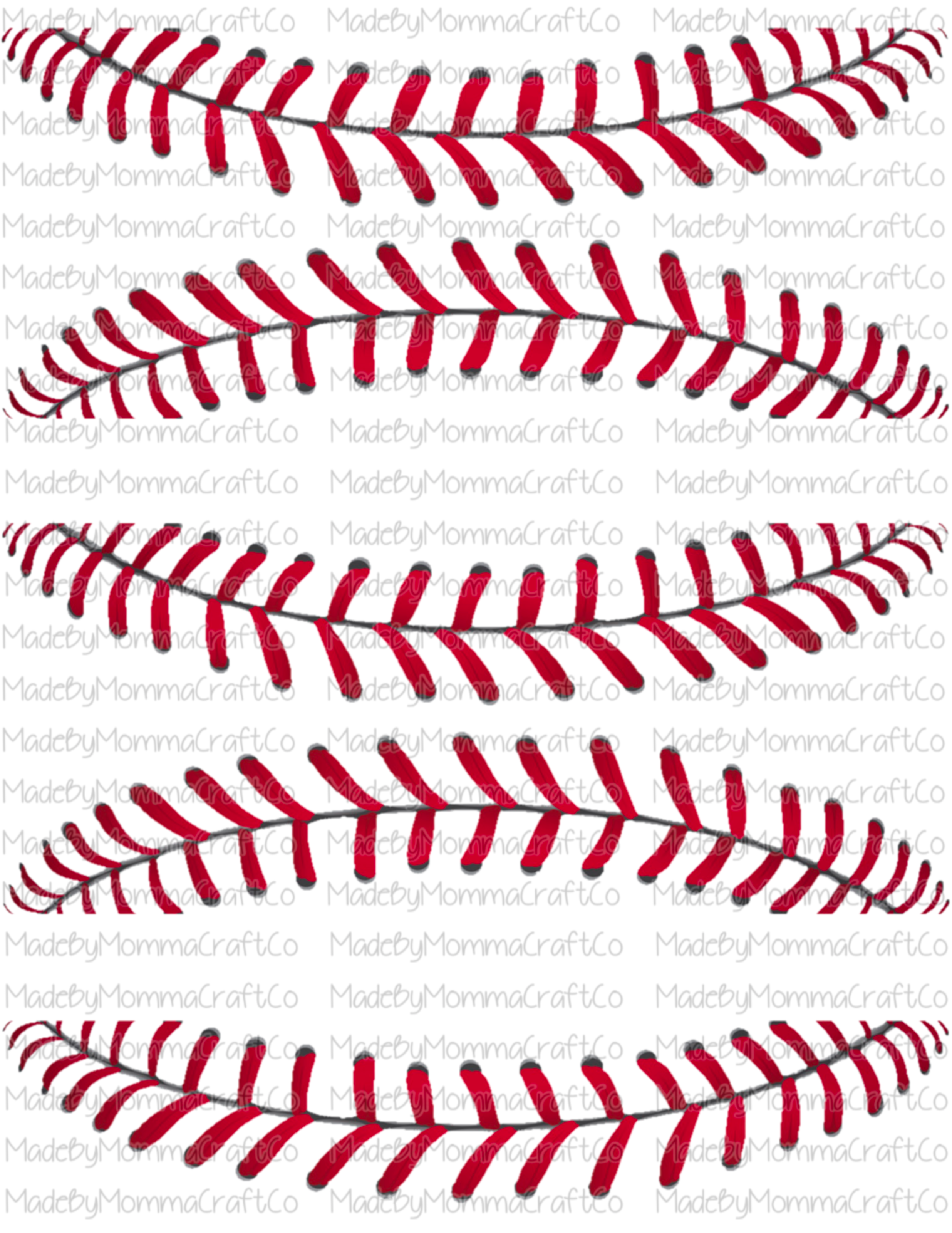 Baseball Stitching -Cheat Clear Waterslide™ or White Cast Sticker