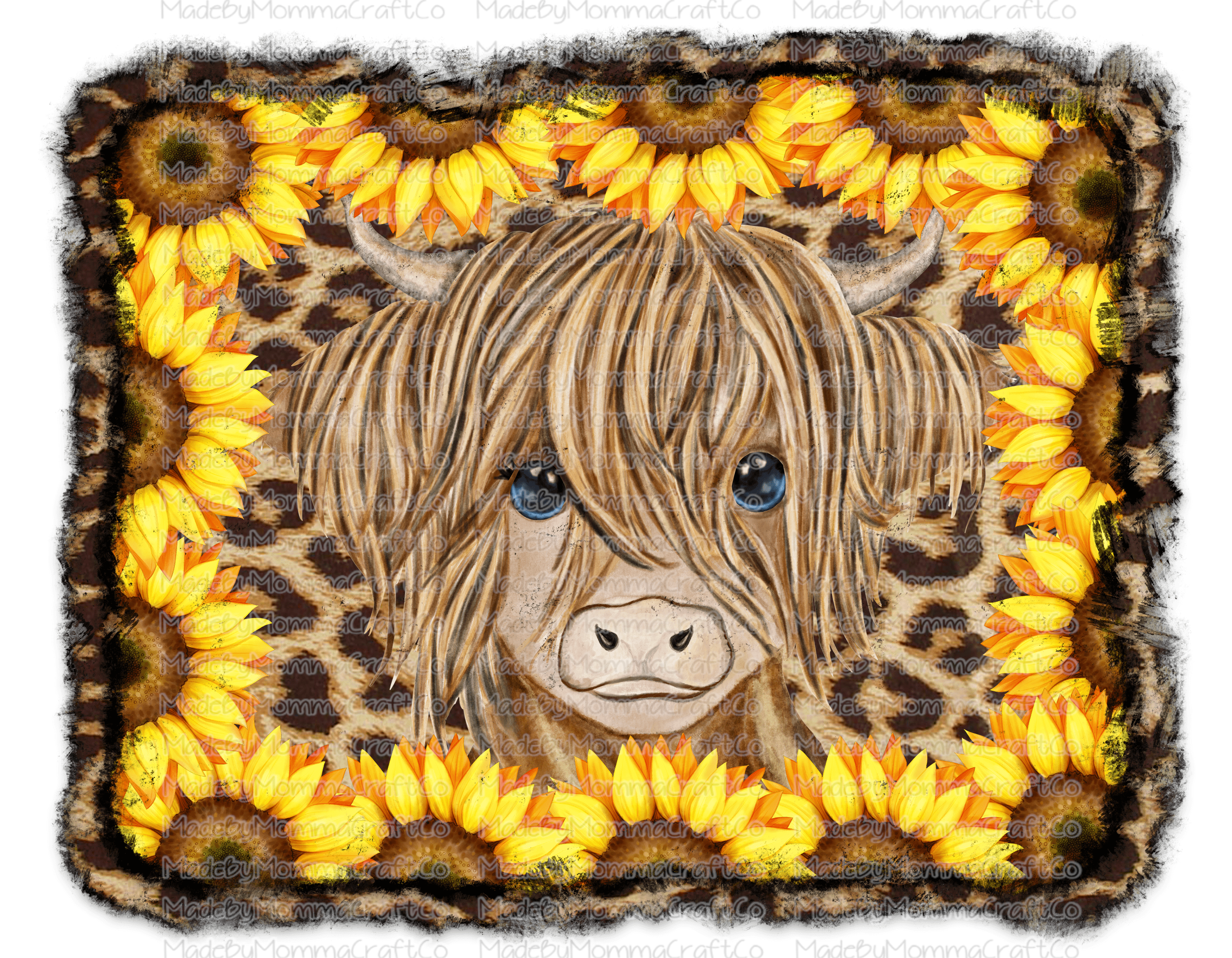 Baby Highland Cow - Cheat Clear Waterslide™ or White Cast Sticker
