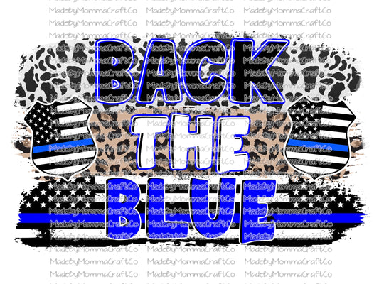 Back the Blue Police Thin Blue Line - Cheat Clear Waterslide™ or White Cast Sticker