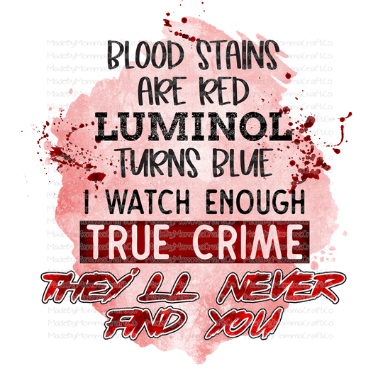 True Crime Blood Stains are Red - Cheat Clear Waterslide™ or Cheat Clear Sticker Decal