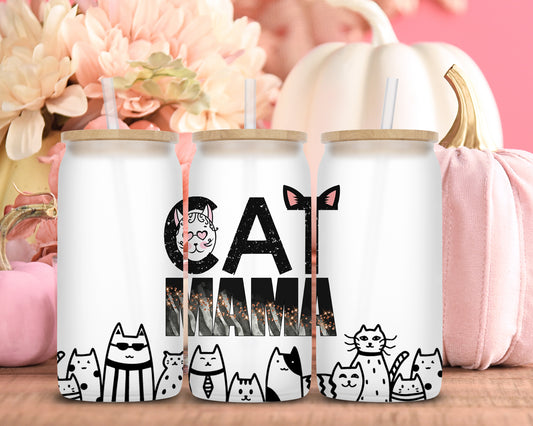 Cat Mama Sublimation Libbey Can Wrap