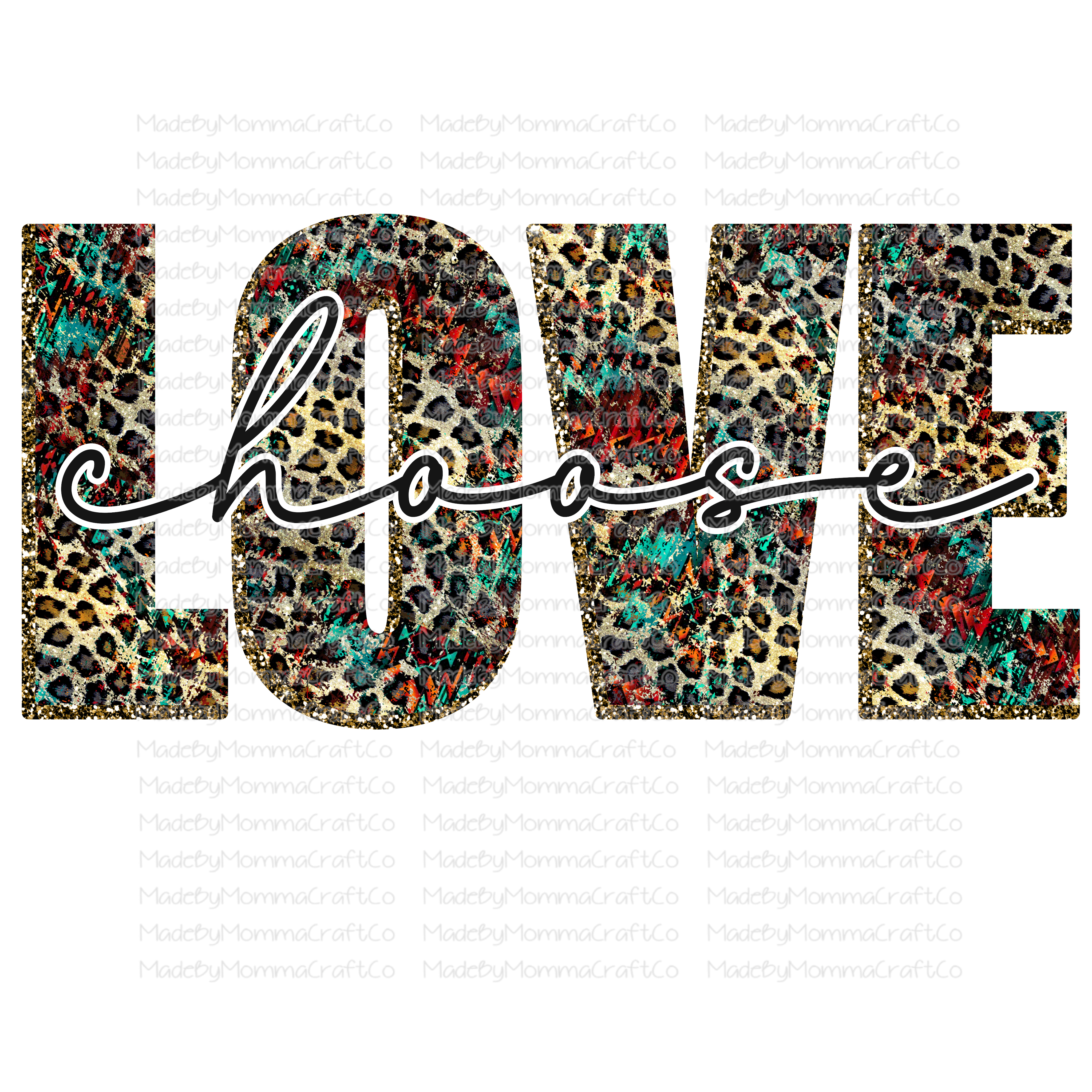 Choose Love Rainbow Leopard - Cheat Clear Waterslide™ or White Cast Sticker