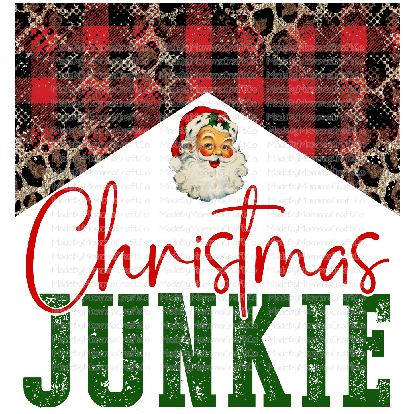 Christmas Junkie - Santa - Cheat Clear Waterslide™ or White Cast Sticker or Wrap