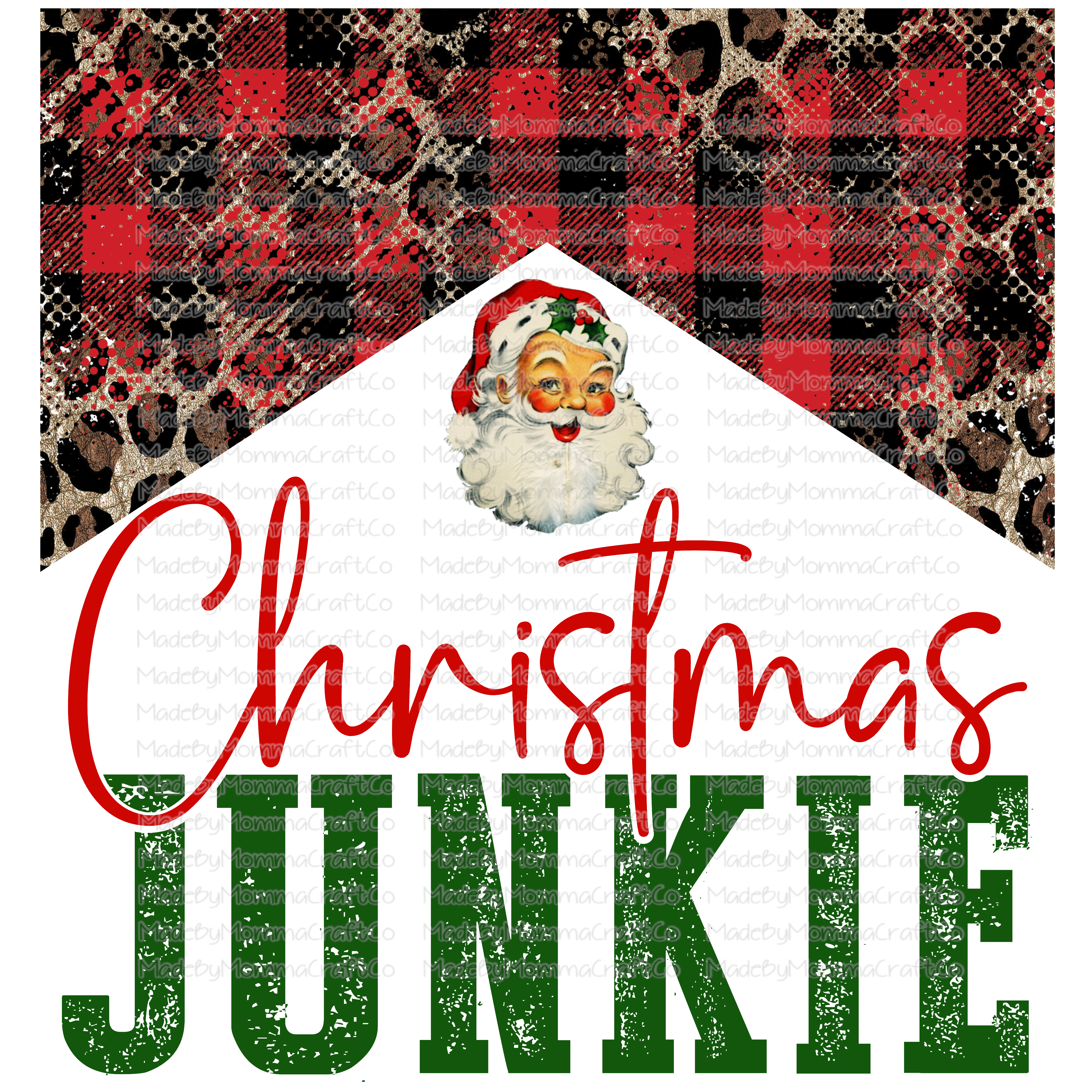 Christmas Junkie - Santa - Cheat Clear Waterslide™ or White Cast Sticker or Wrap