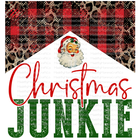 Christmas Junkie - Santa - Cheat Clear Waterslide™ or White Cast Sticker or Wrap