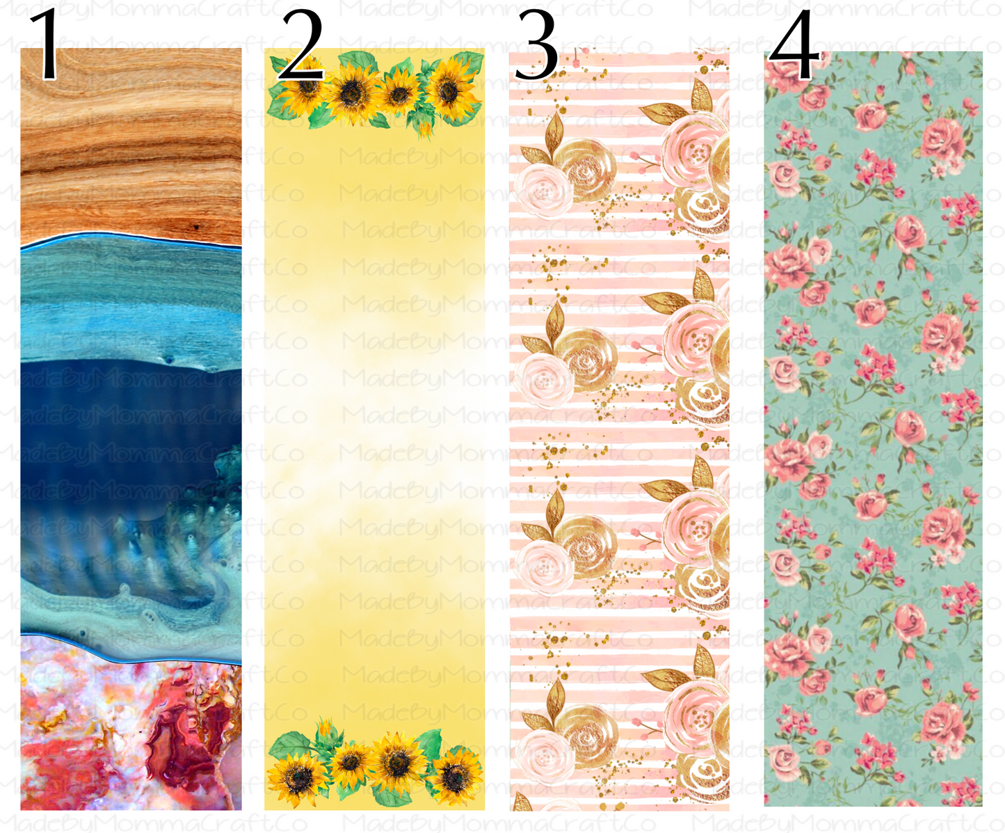 Wood and Floral Pen wraps - Printed Waterslide or Digital Download