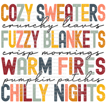 COZY SWEATERS CRUNCHY LEAVES Fall -Cheat Clear Waterslide™ or White Cast Sticker