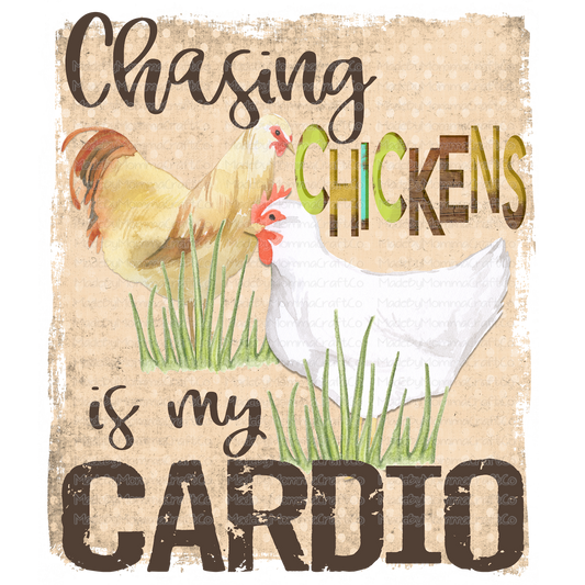 Chasing Chickens Is My Cardio-Cheat Clear Waterslide™ or White Cast Sticker