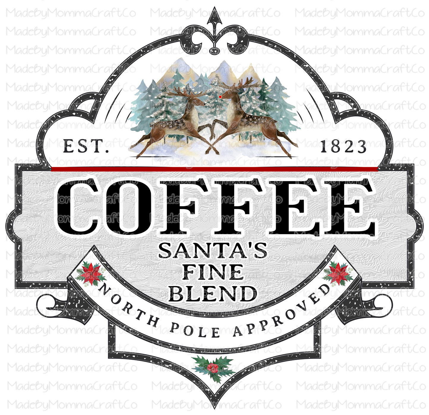 Coffee Santas Finest Blend - Christmas - Cheat Clear Waterslide™ or White Cast Sticker